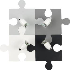 Spot apparent pour enfants PUZZLE Noir - Gris - Bois manufacturé - 47 x 47 x 47 cm