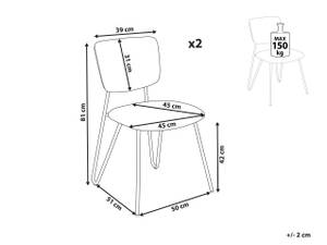 Chaise de salle à manger NELKO Noir - Blanc crème - Blanc