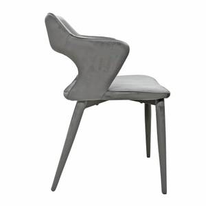 2 chaises velours gris accoudoirs -SWEET Gris