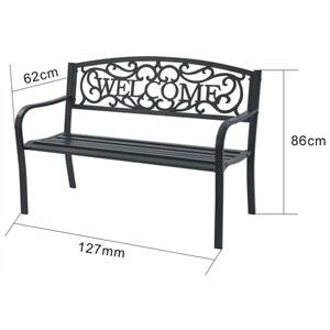 Banc de jardin IRYS Noir - Métal - 127 x 86 x 62 cm