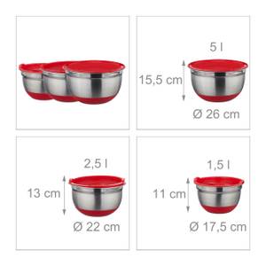 Set de cuisine 17 pièces Rouge - Argenté - Métal - Matière plastique - 26 x 15 x 26 cm