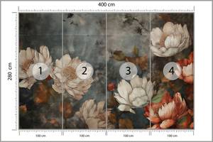 Papier Peint Fleurs PLANTES 3D Rétro 400 x 280 x 280 cm