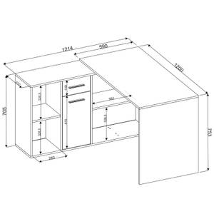 Bureau béton/blanc CARMEN Gris