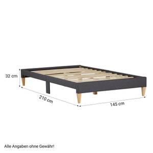 Lit rembourré 2631 Largeur : 145 cm - Avec sommier à lattes & matelas - Pas de tiroir de lit