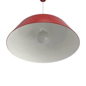 Suspension Kon Rouge brillant - Blanc - Abat-jour diamètre : 50 cm