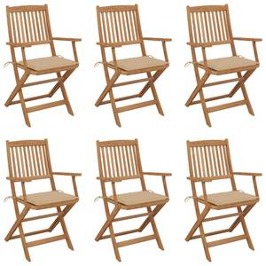 Gartenstuhl 3012935-1 (6er Set) Beige - Breite: 54 cm