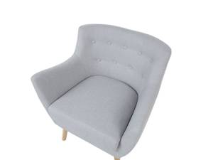 Fauteuil DRAMMEN Gris - Gris lumineux - Chêne clair