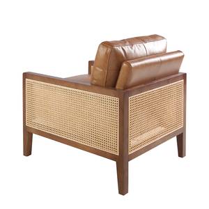 Fauteuil 5113 Marron - Cuir véritable - Textile - 70 x 85 x 90 cm