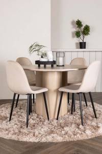 Essgruppe Olivia 19 (5-teilig) Beige - Massivholz - 110 x 75 x 110 cm