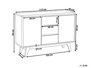 Sideboard PITTSBURGH Braun - Weiß - Holzwerkstoff - 115 x 82 x 40 cm