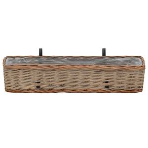 Jardinière de balcon 3002201 (lot de 2) Marron - Fibres naturelles - Matière plastique - Bois/Imitation - 20 x 15 x 80 cm