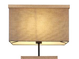 LED Stehlampe Holz Stoffschirm, 155cm Braun - Grau - Holzwerkstoff - Textil - 40 x 155 x 20 cm