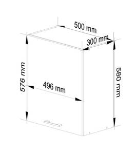 Meuble de Cuisine haut OLIWIA 50 Gris minéral - Blanc