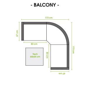 Gartenmöbel Set Balcony Braun - Polyrattan - 74 x 67 x 173 cm