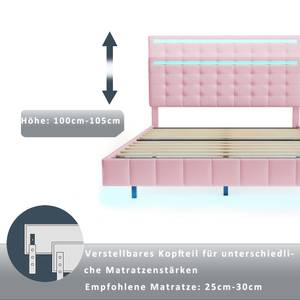 Polsterbett LEINGLOW Ⅱ Pink - Breite: 151 cm