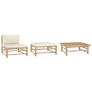 Garten-Lounge-Set (3-teilig) 3007512-1 Weiß - Bambus - 65 x 30 x 65 cm