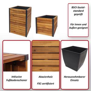 Pflanzkasten L23 (2er-Set) Braun - Metall - Holzart/Dekor - Holz teilmassiv - 42 x 60 x 42 cm