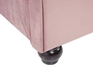 Lit double AVALLON Noir - Rose foncé - 233 x 172 cm