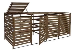 Cache poubelle pour 4/8 places H62 Marron - Bois/Imitation - En partie en bois massif - 271 x 114 x 97 cm