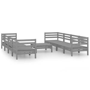 Salon de jardin Gris - Bois massif - Bois/Imitation - 64 x 29 x 64 cm