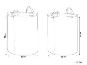 Wäschekörbe ARCHA 2-tlg Grau - Weiß