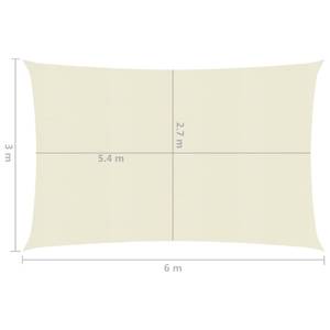 Voiles d'ombrage 3016419-7 Blanc crème - 600 x 300 cm