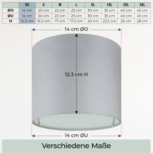 Lampenschirm Premium II Zylinder Gr Ø14 Grau - 14 x 12 x 14 cm