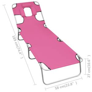 Sonnenliege 3005315 Pink - Metall - 58 x 27 x 189 cm