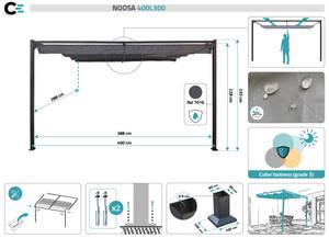 Pergola adossée NOOSA Gris lumineux