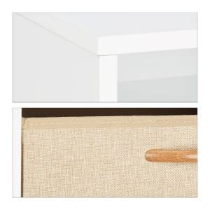 Nachttisch weiß mit faltbarer Schublade Schwarz - Braun - Weiß - Holzwerkstoff - Textil - 40 x 61 x 43 cm