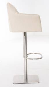 Tabouret de bar Damaso Lot de 2 Blanc crème - Argenté