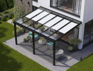 Elegante Terrassenüberdachung Grau - Metall - 300 x 250 x 250 cm