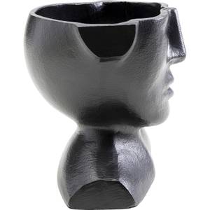 Vase Rostro visage Noir - Métal - 17 x 17 x 16 cm