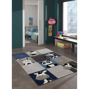 Tapis enfant ZOO 200x290 bleu 200 x 290 cm