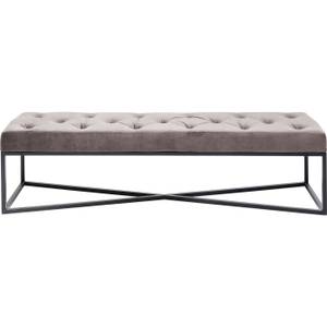 Banc Crossover Velours / Acier - Taupe / Noir