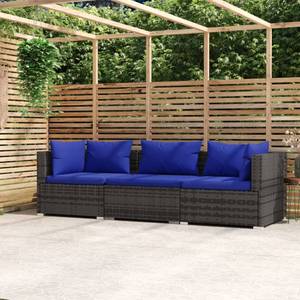 Salon de jardin (lot de 3) 3013629-4 Bleu - Bleu foncé - Gris