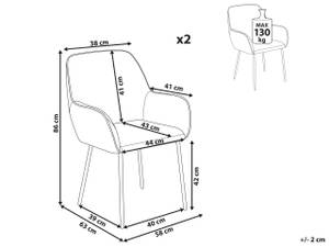 Esszimmerstuhl ALDEN 2er Set 59 x 85 x 61 cm