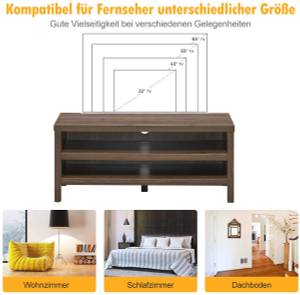 Fernsehtisch Holz Braun - Holzwerkstoff - 45 x 46 x 107 cm
