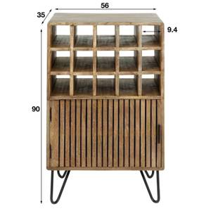 Kommode Boni Schwarz - Braun - Metall - Massivholz - Holzart/Dekor - 56 x 90 x 35 cm