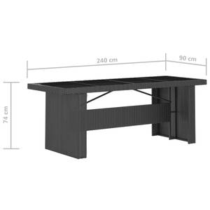 Salle à manger d'extérieur 3012970-5 Noir - Métal - Matière plastique - Polyrotin - 90 x 74 x 240 cm