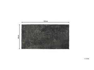 Tapis à poil long EVREN Gris foncé - Gris - 80 x 80 x 150 cm