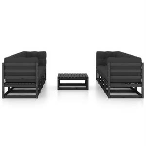 Garten-Lounge-Set (9-teilig) 3009890-2 Anthrazit - Schwarz