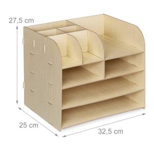 Organiseur bureau avec compartiments Marron clair