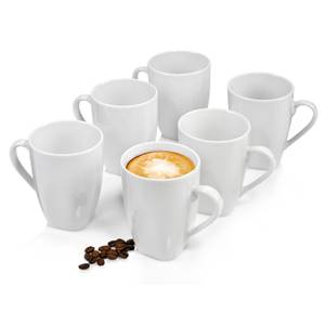 6-tlg. Kaffeebecher Set Avalon Weiß - Porzellan - 32 x 7 x 37 cm