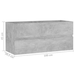 Meuble lavabo avec bassin 3007833-3 Gris minéral - Largeur : 100 cm