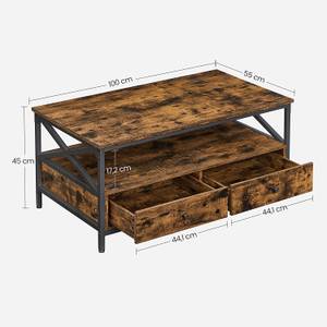 Couchtisch mit Schubladen Braun - Holzwerkstoff - 55 x 45 x 100 cm