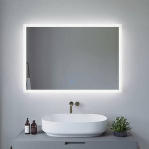 Led Spiegel Wandspiegel mit Beleuchtet Silber - Glas - 100 x 70 x 5 cm