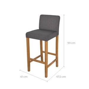 Tabouret de bar Havane (Lot de 2) Gris - Textile - 44 x 99 x 47 cm