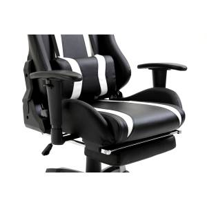 Gaming Chair mit Fußraste Schwarz - Weiß