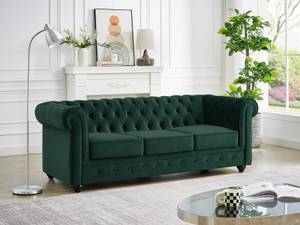 Couchgarnitur CHESTERFIELD 2er-Set Grün - Textil - 88 x 72 x 205 cm